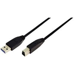 LogiLink USB-Kabel USB 3.2 Gen1 USB-A Stecker, USB-B Stecker 1.00 m Schwarz vergoldete Steckkontakte CU0023