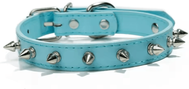 Inspire Curations RebelPaws Adjustable Studded Pet Collar light Blue xl