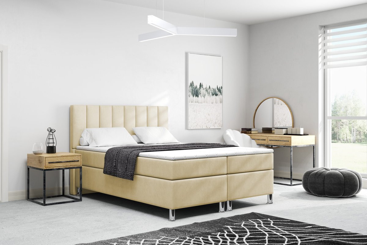 Meuba Home Julio Boxspring Beige 180x200 cm met topper en pocketvering