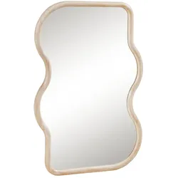 Helloshop26 - Moderner dekorativer Wandspiegel 90 x 60 cm beige Eichenoptik