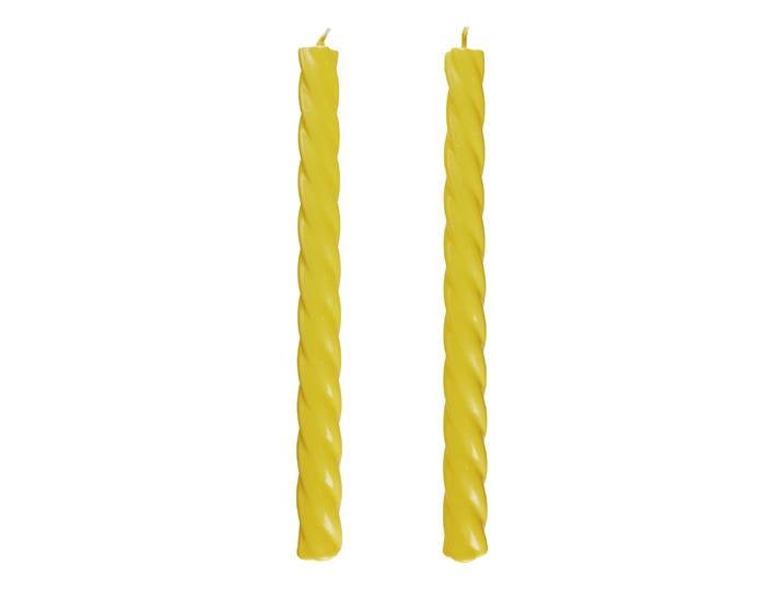 Stabkerze TWISTED 2er-Set 2 x 26 x 2cm Pastellgelb
