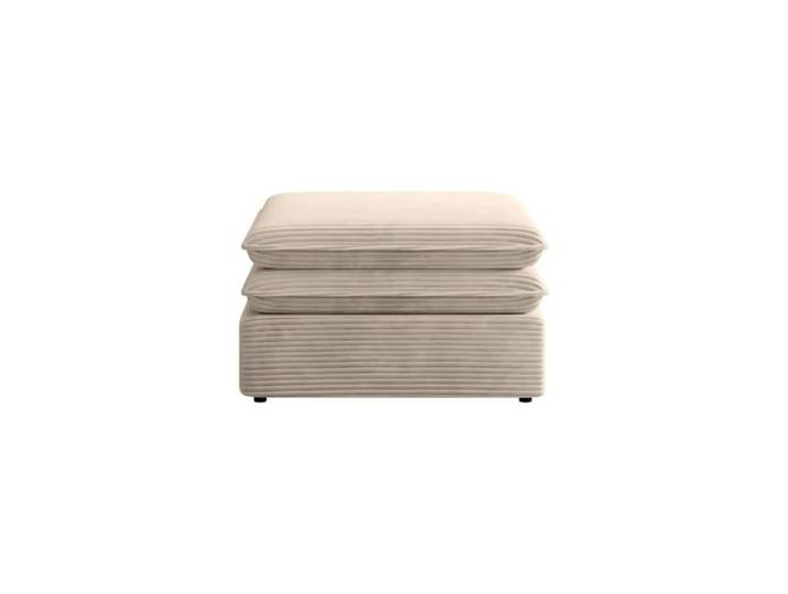 OSCAR POUF - Pouf en velours côtelé Beige 70x70x43