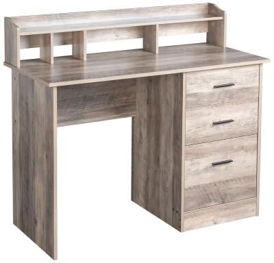 FCH "43.31"" 3 Drawers Wooden Computer Desk with Letter File Cabinet"