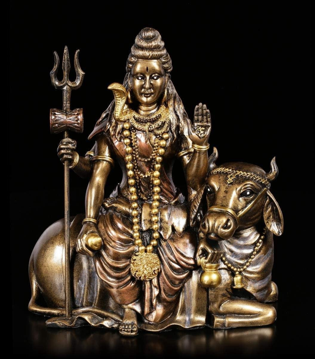 Shiva Nandi Beeld - Hindoe God - Brons - Hoogte: 18 cm