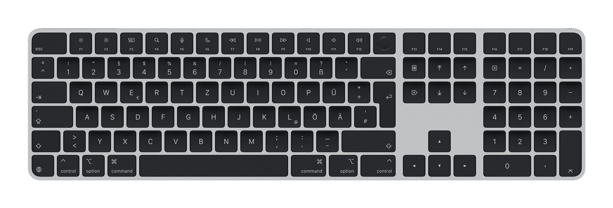 Apple Magic Keyboard Universal Tastatur QWERTZ USB + Bluetooth (Schwarz) MXK83D/A