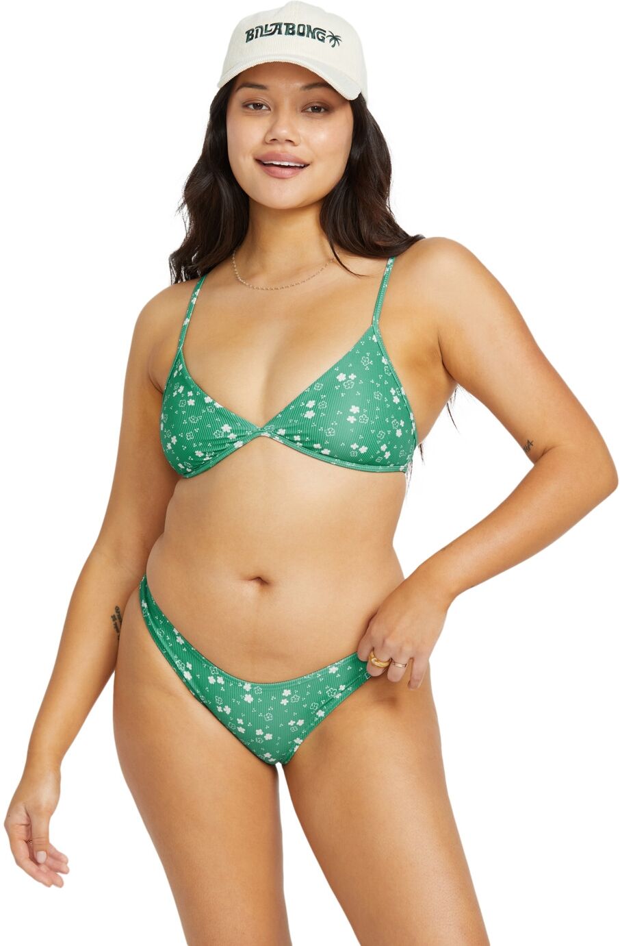 Bade-Shirt BILLABONG "In The Green Charlie", Damen, Gr. L, grün (island grün), Obermaterial:82% Nylon 18% Elasthan., Bikini-Oberteile Bade-Shirt island grün L