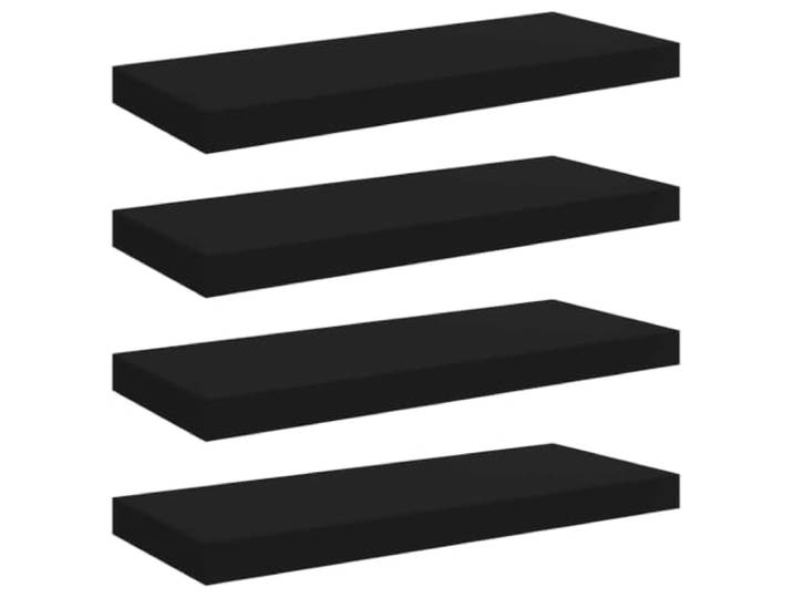 HGFDVCMR 4er Set Schweberegal Schwarz 60x23,5 cm Wandboard MDF Schmuckvolles Wandboard Viererset für Wohnzimmer und Schlafzimmer mit unsichtbarer Halterung für Dekoration