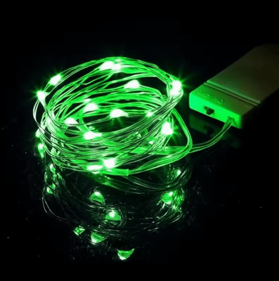 Inspire Curations Battery Operated Silver Wire Firefly Fairy String Lights green 2m 20led