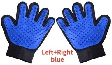 Uplift Essentials Gentle Touch Deshedding & Massage Grooming Pair blue