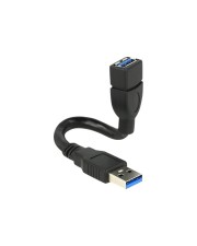 Delock ShapeCable USB-Verlängerungskabel USB Type A W bis A M 3.0 15 cm Schwarz (83713)