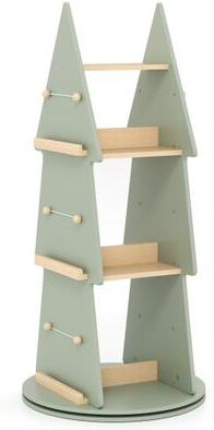 Costway 4 Tier Tree Shape Kids Rotating Bookshelf 360° Display Rack Storage Organizer-Green
