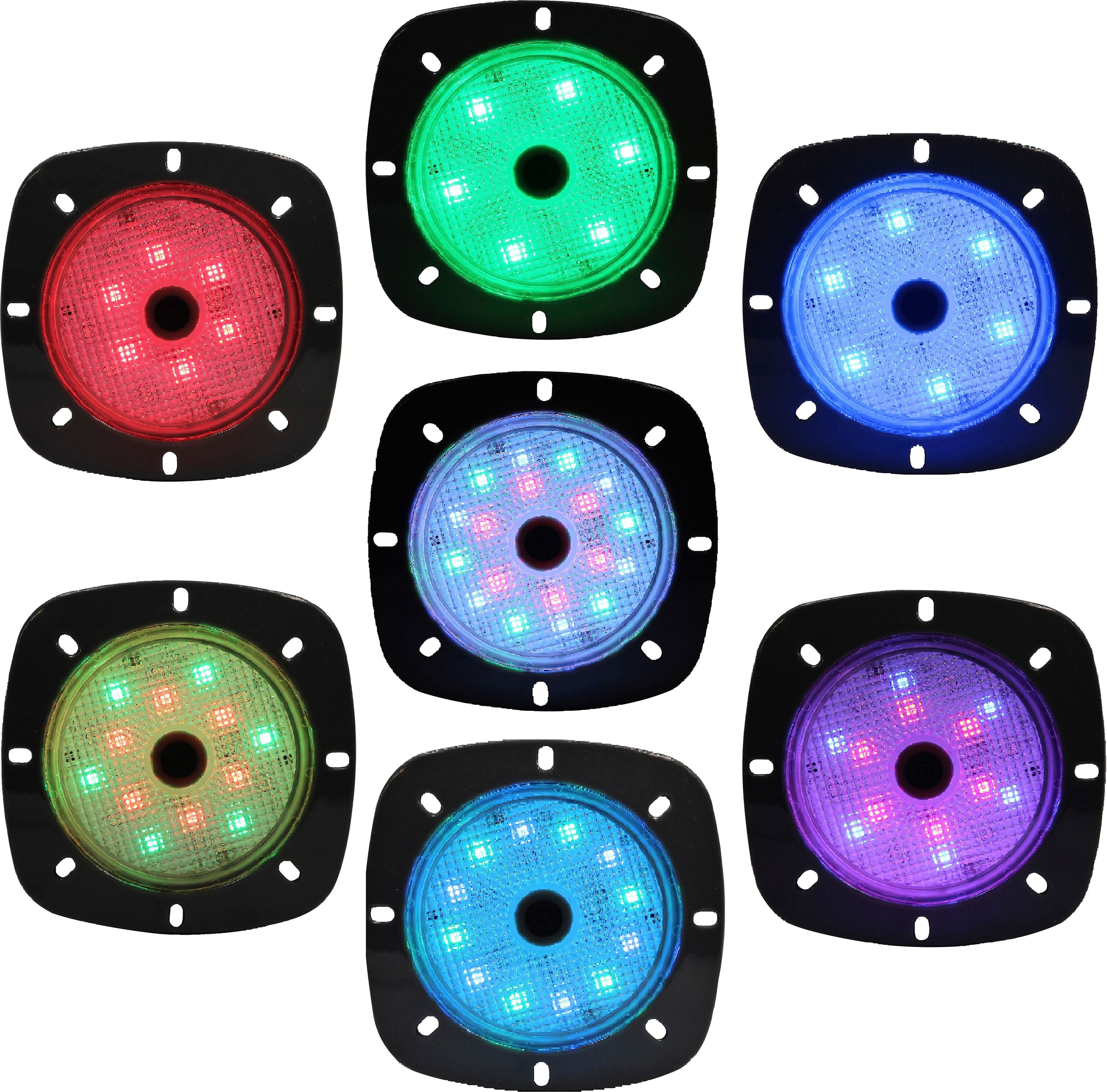 Pool-Lampe MY POOL BWT "LED Magnetscheinwerfer weiß/RGB", weiß, B:12cm H:5cm L:12cm Ø:12cm, Leuchten, Pool-Lampe, Magnetisch