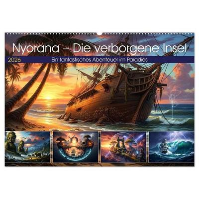 Nyorana – Die verborgene Insel (Wandkalender 2026 DIN A2 quer), CALVENDO Monatskalender