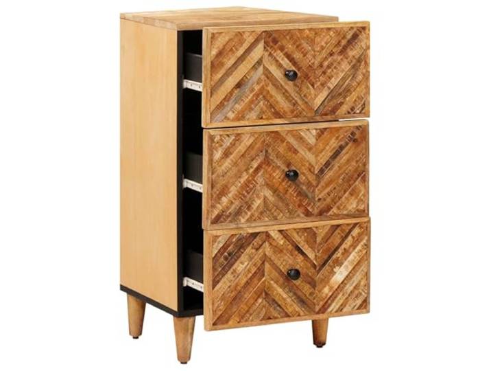 HKQWPBF Stauraumschrank Braun 40 x 33,5 x 75 cm Massivholz Mango Medienaufbewahrung, Holzwerkstoff, Messingknöpfe, schlanke Form, klare Linien, moderne Räume, Bücher, Deko