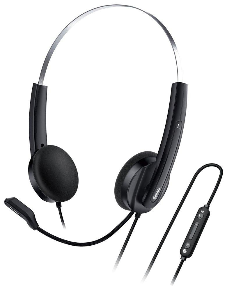 Genius HS-220U Hoofdtelefoon met microfoon, Zwart