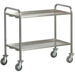 Fimar Servicewagen Schwerer Transport - 2 Edelstahl-Etagen Kapazität 200 kg - Abmessungen 112x67x98(h) cm - Räder ø125 mm