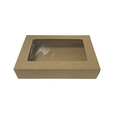 MONOUSO - Catering-Box Kraft-Kaft mit Fenster 35,8x25,6x7,1cm (50 Stück)