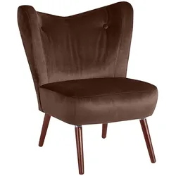 SESSEL Kathy Bezug Samtvelours Buche nussbaum dunkel / braun