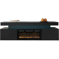 TV-LOWBOARD EF 2D Glossa mit Kamin