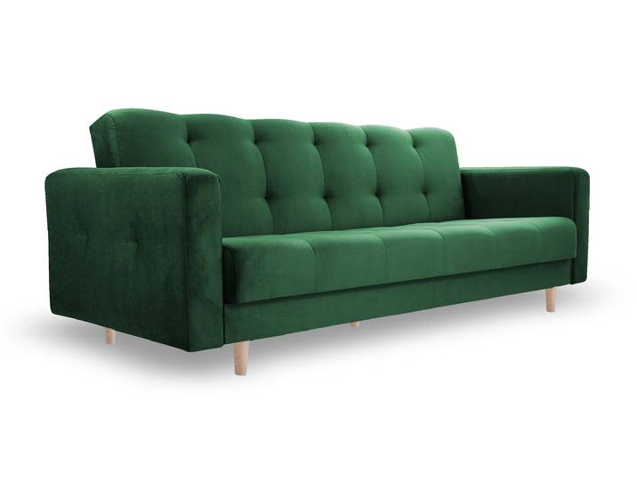 Sofa LIZBONA Grün (Kronos 19) Buchenholz (hell)