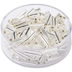 6x Knorr Prandell Rocailles 9x2 mm perlsilber VE=13g