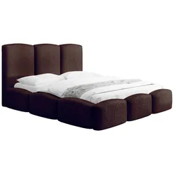 POLSTERBETT Harmony mit Bettkasten, Dunkelbraun Boucle 140x200 cm