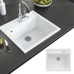 BERGSTRÖM Keramik Spüle VALENCIA Beschichtet Küche Einbauspüle Spülbecken Weiß