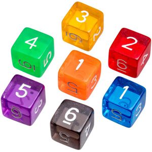 Philos Würfel 7520, transparent, bunt, Zahlenwürfel, 50 Würfel, 50 Stück