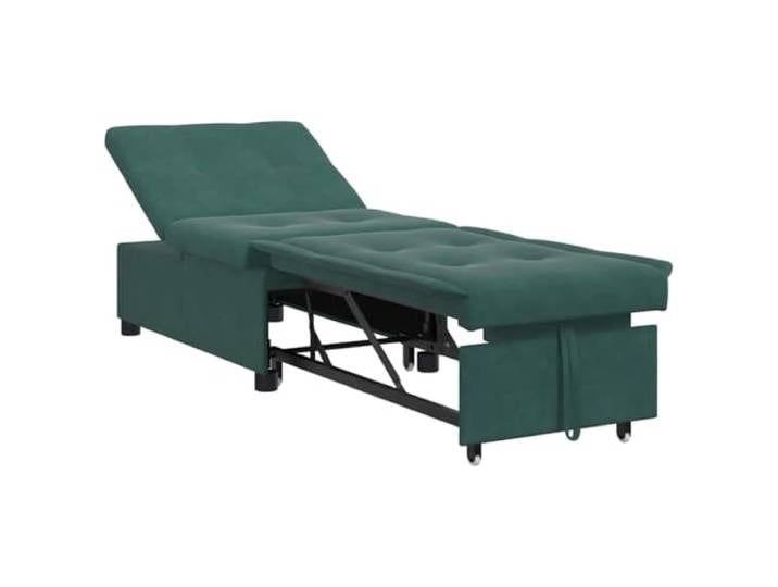 vidaXL Schlafsofa Dunkelgrün 194 x 67 x 82 cm Samt Wechselt mühelos zwischen Sofa, Bett und Relaxsessel, Einfach zu wechseln für Schlaf- oder Entspannungszeit,