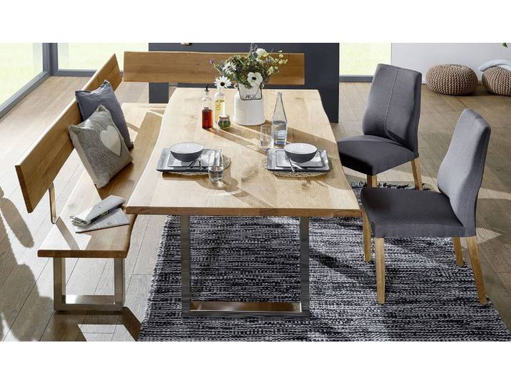 Eckbankgruppe 248x148cm 'Amber II' Wildeiche massiv