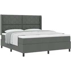vidaXL, Boxspringbett, Boxspringbett Mit Matratze Stoff Dunkelgrau (180 x 200 cm)