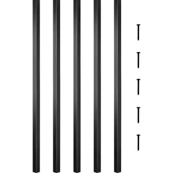 VEVOR 101 Stk. Balusters Aluminium Geländerstäbe 66x1,9 cm(LxB) Deck-Baluster pulverbeschichtet korrosionsbeständig Zierstab 202 Schrauben Torstab rechteckig ideal für Treppe Terrasse Veranda