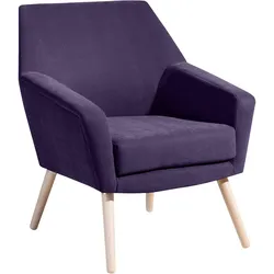 SESSEL Kachka Bezug Veloursstoff Buche natur / violett