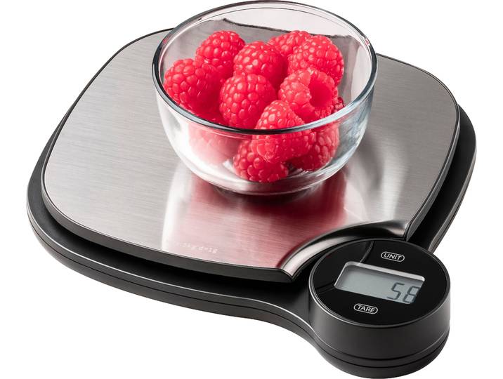 CASO Küchenwaage 3267 Kitchen EcoMaster , silber (silberfarben, schwarz), B:19,5cm H:3cm L:18,5cm, Küchenwaagen, Küchenwaage