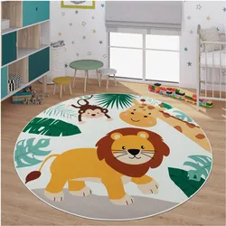 TT Home, Spielteppich + Spielmatte, Kinderzimmerteppich Teppich Junge Mädchen Kinderteppich Rutschfest Zoo Tiere (160 cm)