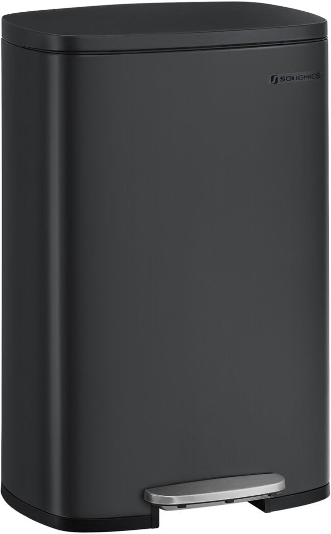 Ivy Bronx Chidunelo Plastic Step On Kitchen Trash Can - 50L Black 50L