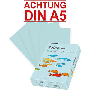 Papyrus Kopierpapier Rainbow 88373750, A5, 80g/qm, hellblau, 500 Blatt