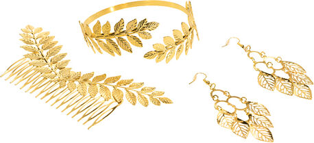 Schmuck-Set "Blatt", gold