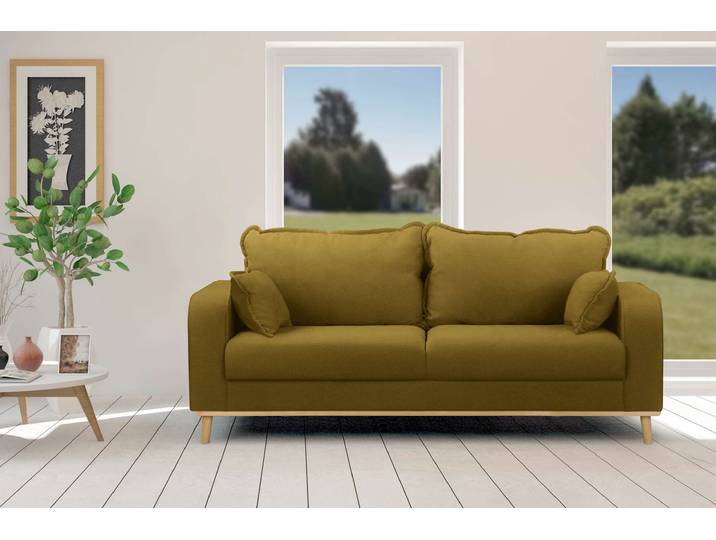 Preston 2-Sitzer Sofa Velours ELEMENT Gelb