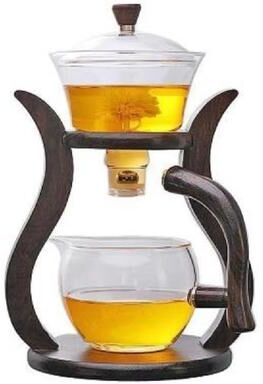 Inspired Finds Lazy Kung Fu Magnetic Drip Teapot Set Heat Resistant Glass Semi Automatic Tea Set single Teapot