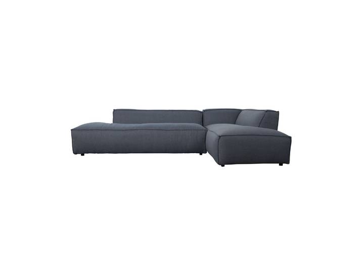 Canapé d'angle en tissu 100% polypropylène gris bleu, 4 places, f
