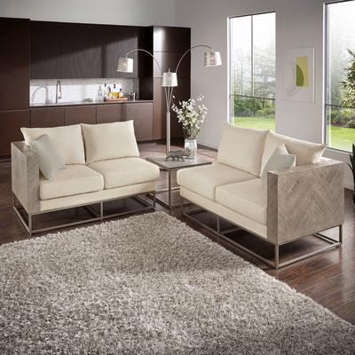 iNSPIRE Q Modern Lecce Upholstered Square Arm Square Sofa Set with Pillow