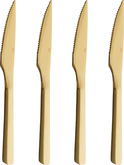 Aida Raw Steakkniv 4-Pak - Guld