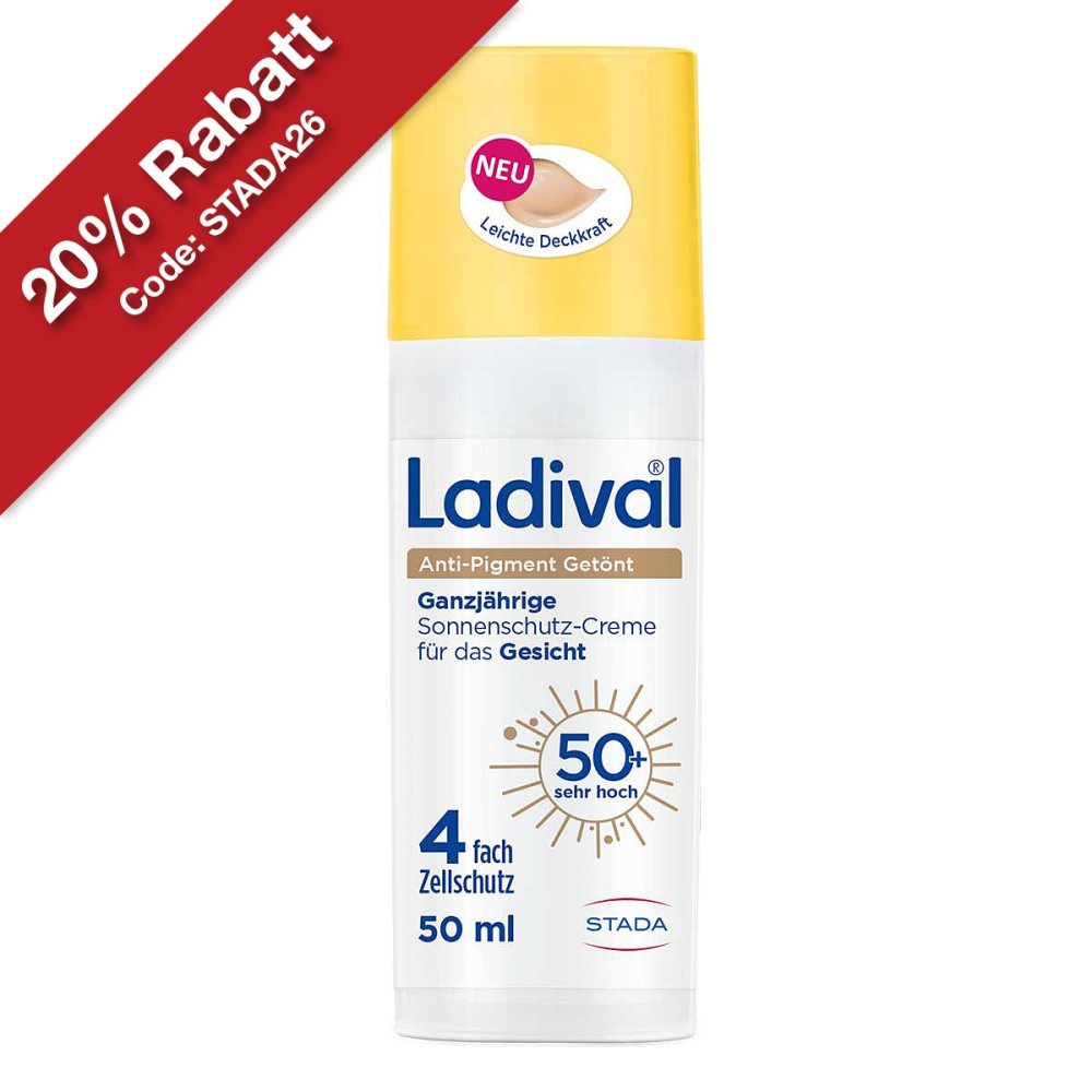 STADA Consumer Health Deutschland GmbH Ladival Anti-Pigment Getönt Sonnenschutz-Creme Gesicht LSF 50+ 19742951