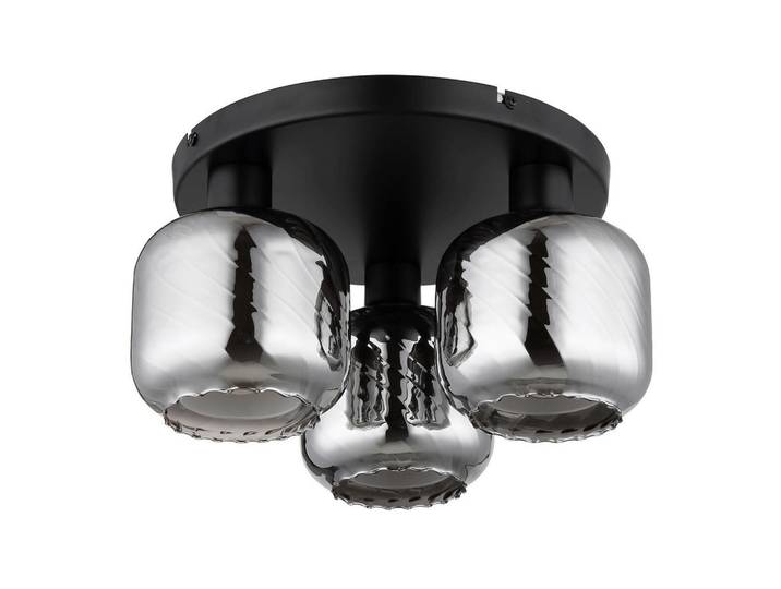 Globo Deckenleuchte, Grau, Opal, Schwarz, Metall, Glas, 19 cm, CE, Lampen & Leuchten, Innenbeleuchtung, Deckenlampe, Deckenlampen
