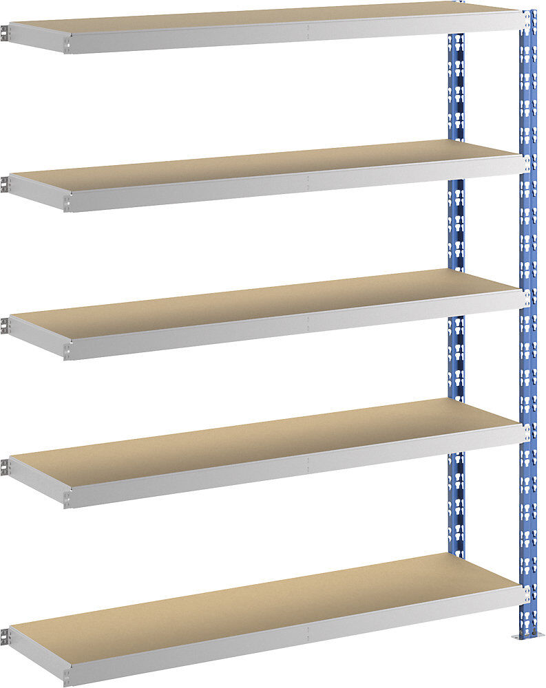 Großfach-Steckregal, blau/grau, HxBxT 1820 x 1525 x 400 mm, Spanplattenböden, Anbauregal eurokraft basic