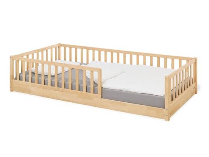 PINOLINO Bodenbett Evi 90 x 200 cm unbehandelt Kinderbett Kinder Bett