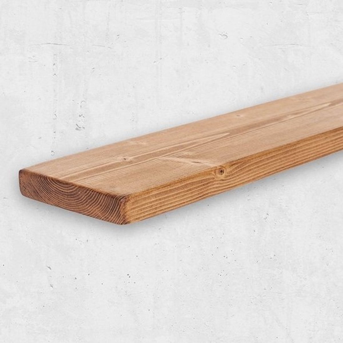 Massief Houten Zwevende Wandplank Rustiek Eiken, Breedte: 140 cm