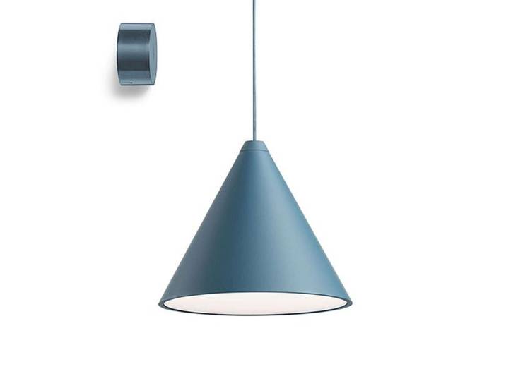FLOS lampe à suspension STRING LIGHT CÔNE 22 mètres avec rosace au mur BLEU