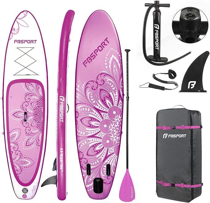 Aufblasbares SUP Board, Stand Up Paddling Board, Aufblasbare Stand Up Paddle Board für Stand-Up Paddling 15CM Dick, Surfbrett Kit mit Verstellbares Aluminium SUP Paddel+Pumpe
